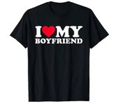 Camiseta estampada I Love My Boyfriend Camiseta I Love My Girlfriend Estilo 1 L