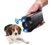 Repelente de perros de mano, entrenador de perros ultrasónico, disuasivo electrónico portátil para perros con linterna LED brillante a prueba de ag...