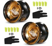 LESHARE 2 Bolas Yoyo de aluminio competitivas Yo Yo Regalo con cuerdas de rodamiento y guantes Multicolor