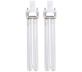 2 lámparas de luz de desinfección ultravioleta UV de 11 W Bombillas de luz de esterilización UV para pecera esterilizadora (base de lámpara G23) Co...
