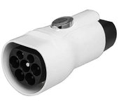 Cargador Ev Tipo2 Adaptador de cargador de coche a GBT Ev Convertidor de 32 A Adaptador de cargador de coche Type2 Ev Blanco y negro