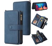 Compatible con Samsung Galaxy A20e Case Wallet Flip Card Holder Pu Leather Magnetic Protective Flip Cover - Azul