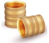 2 piezas, conectores de manguera hembra dobles, adaptador de manguera hembra a hembra de latón de jardín, sistema de agua de plantas con tapa de ma...