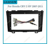 Adaptador de marco de fascia de automóvil de 9 pulgadas Decodificador de caja Canbus para Honda CRV CR-V 2007-2011 Kit de panel de ajuste de tabler...
