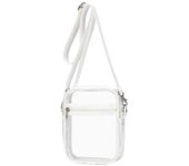 Bolsa transparente aprobada por el estadio, bolso transparente con correa de hombro ajustable para deportes al aire libre, blanco