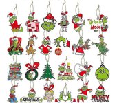 Jkw 24Pcs Grinch Decoraciones De Árbol De Navidad Adornos De Árbol Grinch - Adornos Colgantes De Árbol De Navidad Grinch Whoville Adornos De Árbol ...
