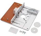 Placa de inserción de la mesa de la fresadora de aluminio Tablero giratorio de fresado de madera eléctrica con lengüeta de juego de guía de calibre...