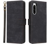 For Sony Xperia 5 Wallet Cell Phone Case RFID Blocking PU Leather Phone Stand Cover