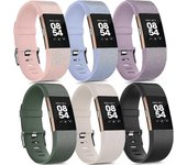 Correas de reloj de repuesto deportivas de silicona para Fitbit Charge 2 (paquete de 6)