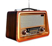 Radio portátil retro Altavoz Bluetooth inalámbrico Receptor de radio estéreo AM / FM Reproductor USB TF AUX MP3 C Rojo
