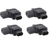 Adaptador de corriente de 4 piezas IEC320 C8 a IEC320 C13 Ángulo recto IEC320 C8 a C13 Adaptador de corriente de 90 grados 250V 2500W