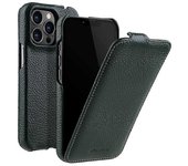 MELKCO para iPhone 12/12 Pro Vertical Flip Phone Case Cuero de vaca genuino + PC Litchi Cubierta de textura Multicolor Style D