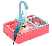 Juguetes para pájaros comedero para pájaros loro automático bañera bañera ducha dispensador de agua jaula para pájaros baño loro
