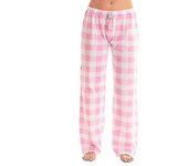 Pantalones de pijama suave para mujer, pantalones de salón, pantalones de dormir -dd rosa blanco M