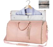 Bolsas de viaje colgantes 2 en 1 para trajes de maleta, bolsa de ropa de mano, bolsa de lona grande de cuero PU para mujeres, bolsas de ropa imperm...