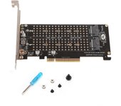 Tarjeta adaptadora Dual M.2 NVMe SSD a PCIE X8 M Key Disco duro Convertidor Lector Tarjeta de expansiónPH45