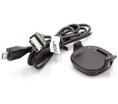 Estación de carga USB vhbw compatible con Garmin Forerunner 15, 10 Smartwatch - Estuche de carga con cable de carga Negro