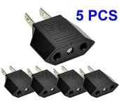 5 PCS EU Euro Europa a EE. UU. Adaptador de viaje del convertidor de enchufe de pared del conector de alimentación de EE. UU.