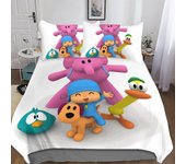 Entemah Pocoyó Juego de Ropa de Cama Juego de Funda Nórdica con Cierre de Cremallera, Lindo Juego de Cubierta de Edredón de Animación para Adolesce...