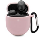 Para Google Pixel Buds Pro Funda protectora de silicona Funda de auriculares Bluetooth con hebilla antipérdida Multicolor/Rosa Style D