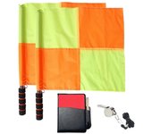 Conjunto de banderas de árbitro de fútbol, tarjetas amarillas rojas con cuaderno y lápiz, árbitro de entrenador de acero inoxidable Como se muestra