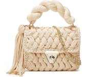 Morakot Bolsos de mano tejidos a mano para mujer Bandolera bandolera de ganchillo de hilo grueso Monedero de nudo DIY Bolso de mano tejido de punto...