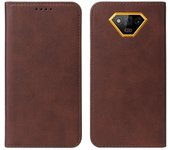 Para Ulefone Armor X13 Funda de teléfono de cuero con cierre magnético Marrón
