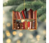 Colgante de estantería en forma de árbol de Navidad,Adorno apilado de libros,Diversión de los amantes de los libros color06