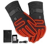 1 par de guantes calefactados 3.7v batería recargable alimentado por calentador de manos eléctrico temperatura constante alrededor de 3-6 horas roj...