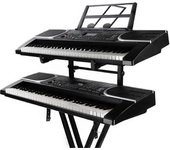 Soporte de teclado doble universal - Soporte de órgano electrónico de segundo nivel | Soporte de piano portátil Bastidor de instrumentos musicales ...