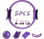 5 piezas Pilates Ring Set 14 "Yoga Fitness Magic Circle Pilates Equipo para entrenamientos en casa Kit de fitness