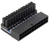 Conector de alimentación de la placa base Adaptador de fuente de alimentación de la placa base de transmisión sin pérdidas negro de 24 pines de 24 ...