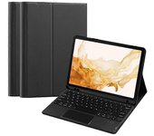Para Samsung Galaxy Tab S8 + / S7 + Cubierta protectora de soporte de cuero PU + Teclado desmontable con bolígrafo Sl