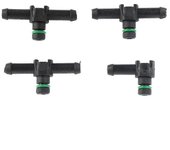 4 piezas de conector de tubo de retorno del inyector diesel fuga 3X T Pipe 1X L Pipe para piezas accesorias del inyector DENSO
