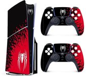 Werleo [para PS5 Slim Disc Edition] Superhero Slim Skin para PlayStation 5 Slim, Premium 3M Vinyl Cover Skins Set de envolturas para PlayStation 5 ...