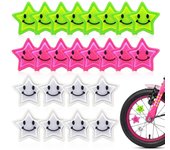 24pcs radios de bicicleta, coloridos radios de bicicleta accesorios de seguridad para bicicletas para niños, radios estrellas reflectantes radios d...