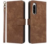 For Sony Xperia 5 Wallet Cell Phone Case RFID Blocking PU Leather Phone Stand Cover