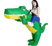 Montar cocodrilo # Divertido disfraz de maniquí disfraz inflable de Navidad Halloween Juego de roles