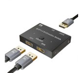 Adaptador de conmutador Dp 1.4 Interruptor Displayport 8k 2 entradas 1 salida/1 entrada 2 salidas bidireccionales 8k/30hz 4k/120hz Splitter convert...