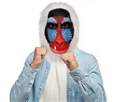 Máscara de cabeza de babuino animal adulto, Halloween Jungle Chimp Gorilla Monkey Full Head Latex Mask Prop para disfraz Party Cosplay