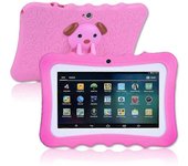 7 pulgadas niños Android Tablet PC 8gb Rom 1024 * 600 resolución Wifi Niños Tablet Computers con cubierta Rosa UK Plugs