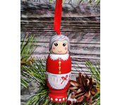 Colgante divertido de Papá Noel, decoraciones navideñas, adornos de madera de pie de Navidad de vacaciones calientes