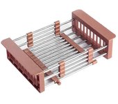 Estructura de fregadero de acero inoxidable, cesta de drenaje telescópica, vajilla, perchero, cocina, alta calidad