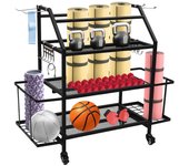 Soporte de mancuernas de estante de almacenamiento de gimnasio en casa móvil de 99 cm Negro