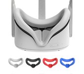 Cubierta facial de silicona VR para auriculares Oculus Quest 2 Almohadilla facial de reemplazo impermeable a prueba de sudor antisuciedad Negro