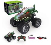 Dinosaurio Control remoto coche juguete tracción en las cuatro ruedas Drift Rc Stunt Cars juguete regalo de cumpleaños para niños niños Verde