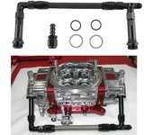 Para carburador Holley 4150 Bomba doble de carburador de acero inoxidable trenzado AN6 Dual Fuel Line Pump ~ 1540