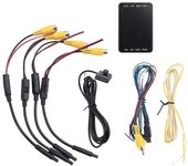 Sistema de cambio de cámaras de 4 vías Caja de control de cámara de automóvil de vista 360 para copia de seguridad de vista trasera de la cámara de...
