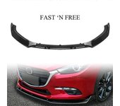 Alerón parachoques delantero para MAZDA 3 Alexa 2014 2015-2018 Negro brillante