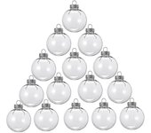 15 piezas redondas bolas de Navidad claras Bolas rellenables de árbol de Navidad de bricolaje hechas de bola de Navidad de plástico